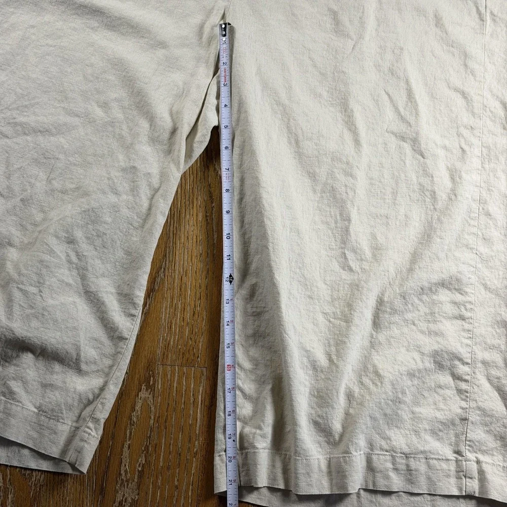 Torrid Pants Womens 2X Beige Linen Capri Elastic Waist Twill Crop Relaxed - Picture 4 of 8